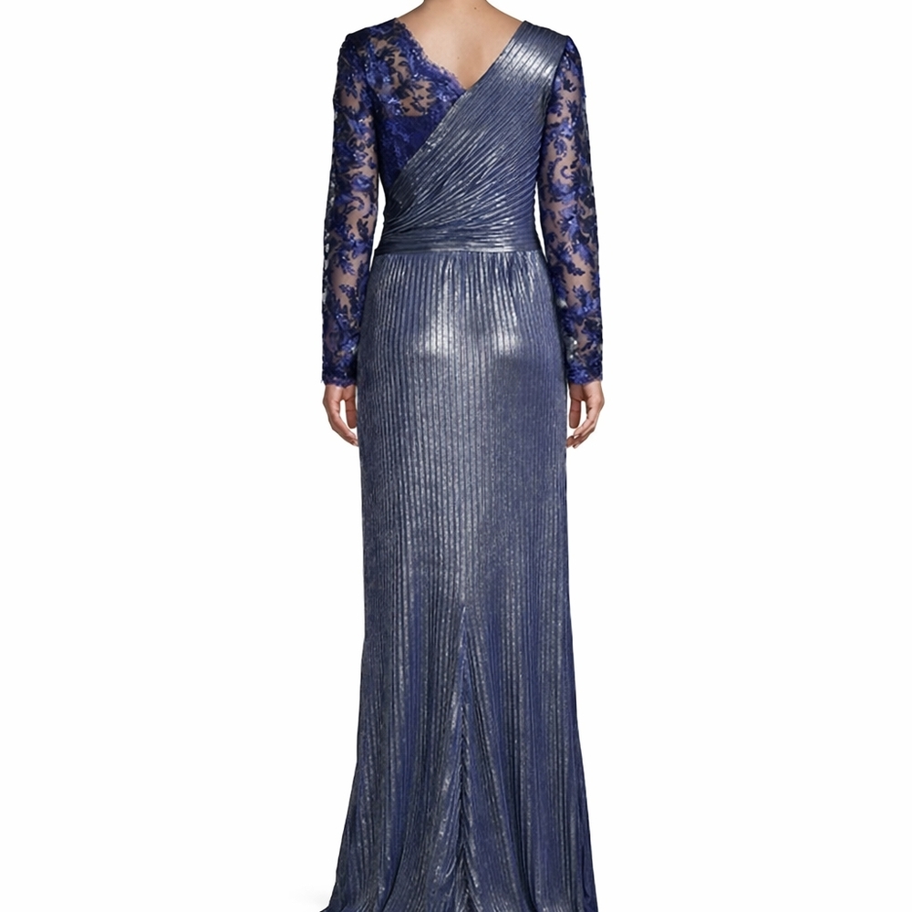 Tadashi Shoji Formal Gown Midnight Blue Medium NWT - Picture 3 of 7